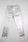 Revestimiento de tejido de denim pu para mujeres jeans chaqueta color plata color oro azul color rosa personalizado hecho en China