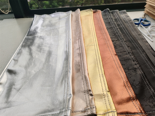 Revestimiento de tejido de denim pu para mujeres jeans chaqueta color plata color oro azul color rosa personalizado hecho en China