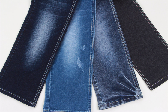 Azul oscuro Tejido de pantalones vaqueros de algodón poliéster