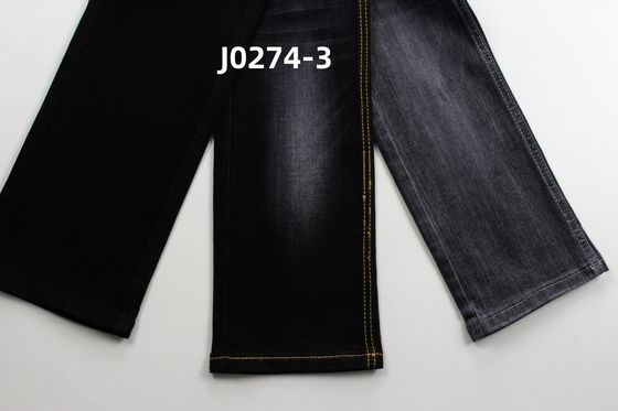 Buen precio Por mayor 10 Oz Warp Slub Alto Estiramiento Negro Reverso Tejido De Denim Para Jeans en línea