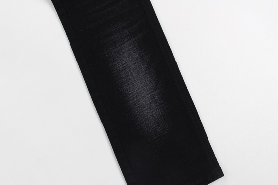 11.4 onzas negro y negro trasero cruzado de tejido de pantalón vaquero de moda