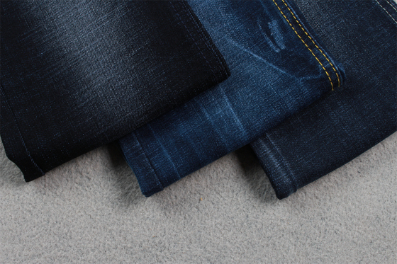 11 oz de tejido de denim azul de parte trasera con una trenza cruzada para pantalones vaqueros de hombre, color azul negro de calidad de marca