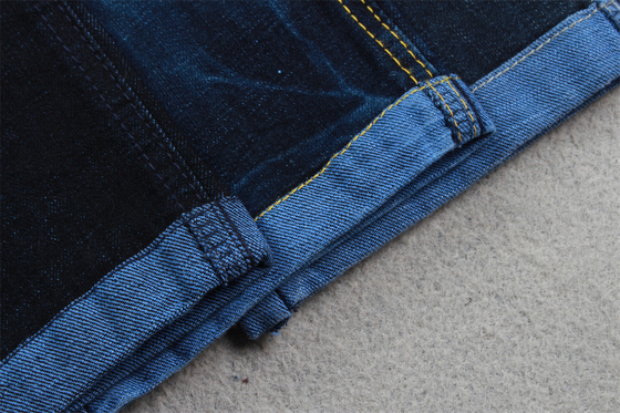11 oz de tejido de denim azul de parte trasera con una trenza cruzada para pantalones vaqueros de hombre, color azul negro de calidad de marca