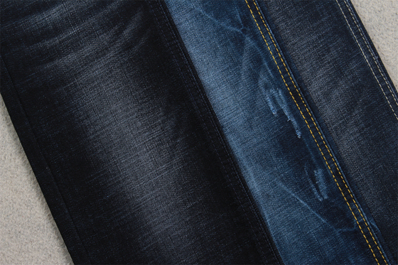 11 oz de tejido de denim azul de parte trasera con una trenza cruzada para pantalones vaqueros de hombre, color azul negro de calidad de marca