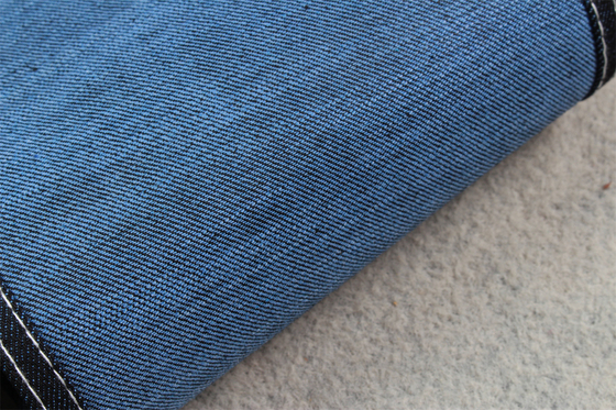 11 oz de tejido de denim azul de parte trasera con una trenza cruzada para pantalones vaqueros de hombre, color azul negro de calidad de marca