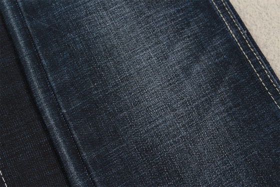 11 oz de tejido de denim azul de parte trasera con una trenza cruzada para pantalones vaqueros de hombre, color azul negro de calidad de marca