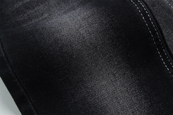 11 Oz Tejido de denim de estiramiento bajo para el hombre Trabajo Vestido de pantalones vaqueros Negro trasero Precio competitivo de Weilong Textile
