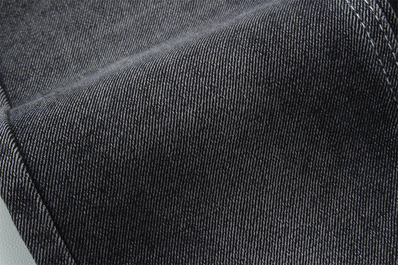 11 Oz Tejido de denim de estiramiento bajo para el hombre Trabajo Vestido de pantalones vaqueros Negro trasero Precio competitivo de Weilong Textile
