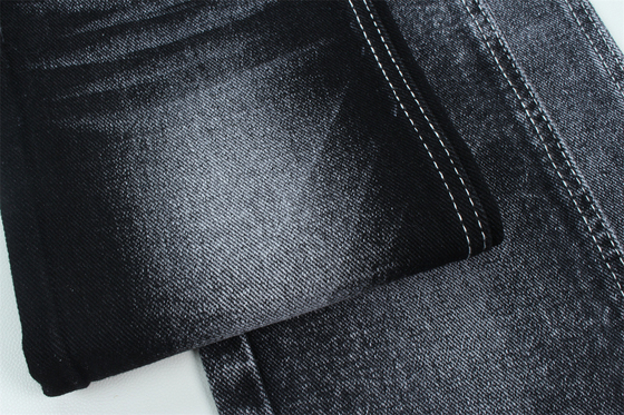 13.5 oz de tejido de denim pesado de baja estiradura para el trabajo del hombre usar jeans negro en la parte posterior