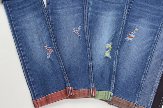 Por mayor 10 oz colorido de la parte trasera tejido de denim para los jeans