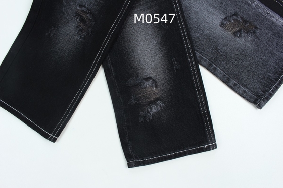 10.5 oz 100% de algodón Negro y negro la parte trasera rígido de jeans tejido