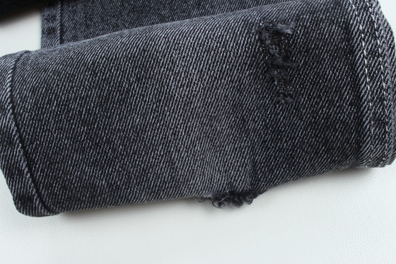 10.5 oz 100% de algodón Negro y negro la parte trasera rígido de jeans tejido