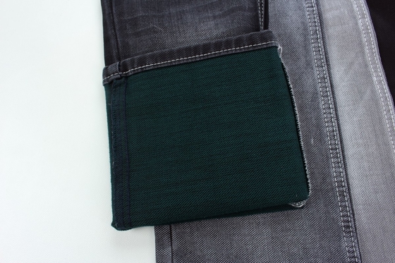 11.5 oz negro y colorido trasero de tela de jeans de doble capa