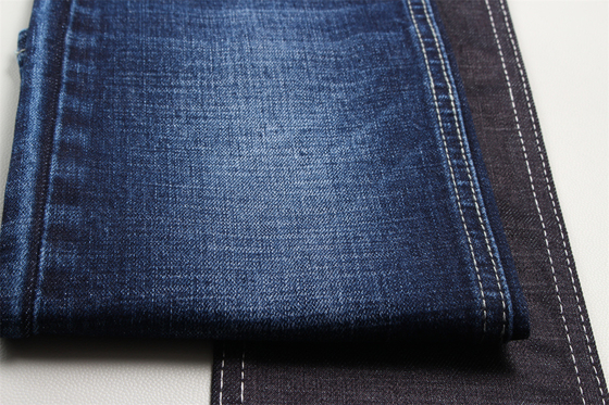 11.8 Oz Cross Slub de algodón mezclado Spandex Blue Denim Tejido Para Hombre Jeans Estiramiento Estilo de mercado de la India Desizing Fleecing