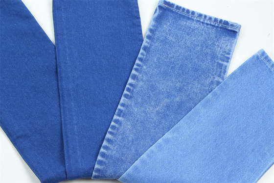 Vibrante y único color azul Tejido denim rígido 100% algodón ancho 180cm