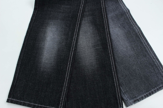 100% de algodón crosshatch slub denim tela rígida para el estilo de la moda 13 oz color negro Hot Sell To India mercado