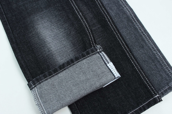 100% de algodón crosshatch slub denim tela rígida para el estilo de la moda 13 oz color negro Hot Sell To India mercado