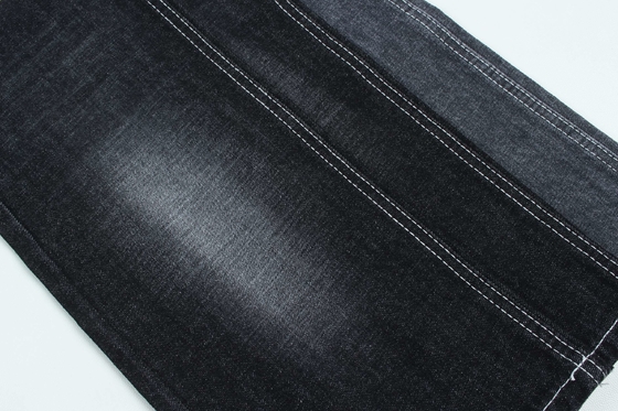 100% de algodón crosshatch slub denim tela rígida para el estilo de la moda 13 oz color negro Hot Sell To India mercado