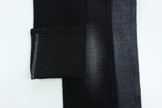 11.2 Oz Negro y Negro en la parte trasera de tejido de denim