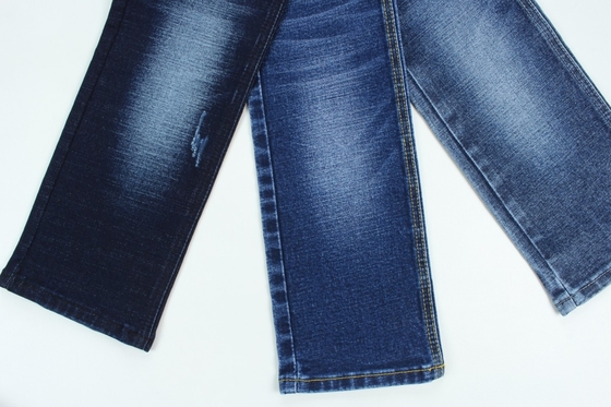 Por mayor 13,3 oz azul oscuro de tejido de pantalones de mezclilla de trenzas