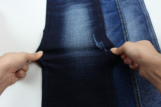 Por mayor 13,3 oz azul oscuro de tejido de pantalones de mezclilla de trenzas