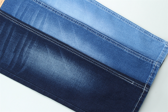 10.5 Oz Super Estiramiento Tejido de denim para mujeres de verano Jeans algodón poliéster Rayón Spandex con Warp Slub Alto Estiramiento