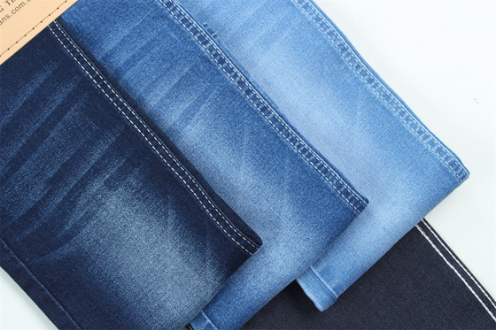 10.5 Oz Super Estiramiento Tejido de denim para mujeres de verano Jeans algodón poliéster Rayón Spandex con Warp Slub Alto Estiramiento