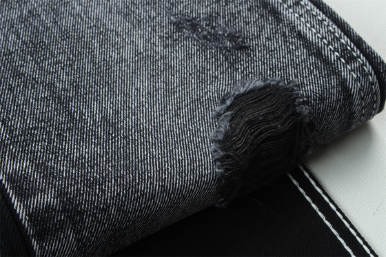 11.5oz Negro oscuro y negro la parte trasera de denim de tela de jeans rígidos de tela para el estilo de la marca de jeans estilo amigo del chico