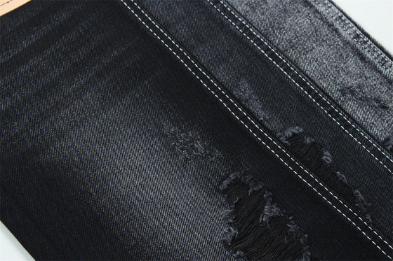 11.5oz Negro oscuro y negro la parte trasera de denim de tela de jeans rígidos de tela para el estilo de la marca de jeans estilo amigo del chico