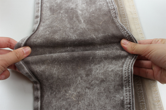Color marrón 10 una vez de alta estiramiento de tejido de denim para las mujeres de jeans