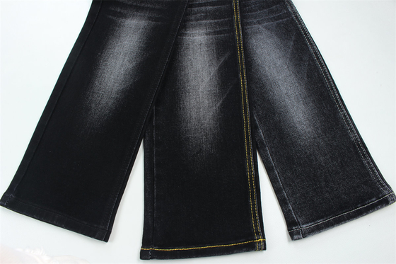 Tejido negro negro de algodón poliéster rayón espandéx denim para jeans