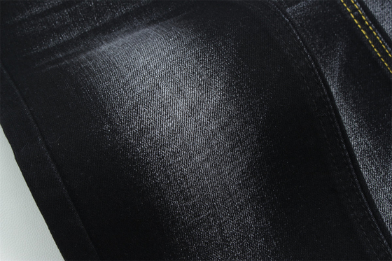 Tejido negro negro de algodón poliéster rayón espandéx denim para jeans