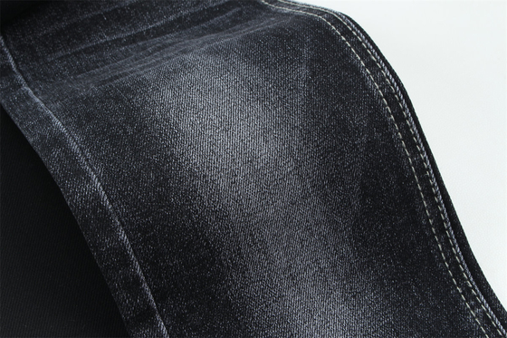 Tejido negro negro de algodón poliéster rayón espandéx denim para jeans