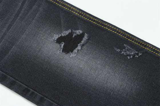 11.5oz Tejido de denim rígido 56%C 44%P Negro y Negro Reverso Para el estilo de la marca Jeans Estilo Amigo del chico suave palpación