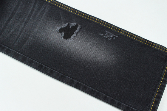 11.5oz Tejido de denim rígido 56%C 44%P Negro y Negro Reverso Para el estilo de la marca Jeans Estilo Amigo del chico suave palpación