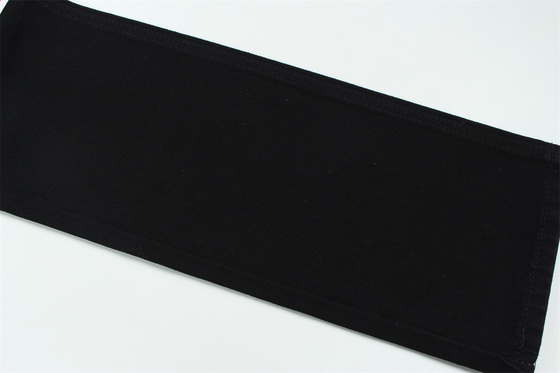 11 oz de tejido de denim rígido 56% C 44% P Negro y Negro Reverso ancho completo 180 cm