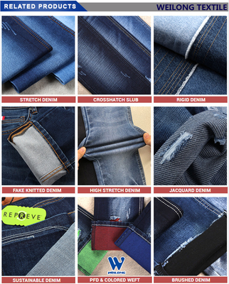 Popular 9 Oz de algodón poliéster tejido denim Jean tejido textil