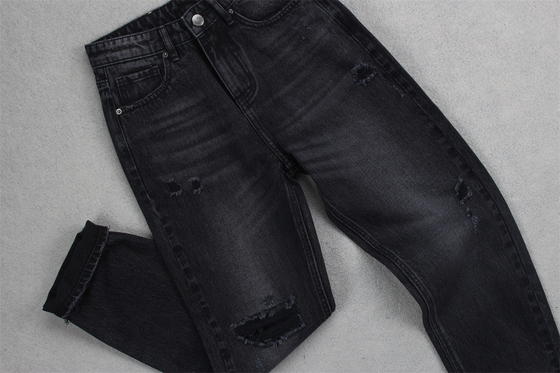 190cm 13oz negro negro algodón poliéster rígido tejido de denim para jeans