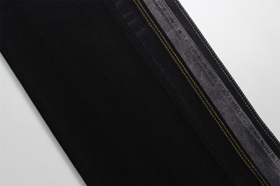 190cm 12oz negro negro algodón poliéster tejido rígido de denim para jeans