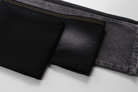 190cm 12oz negro negro algodón poliéster tejido rígido de denim para jeans