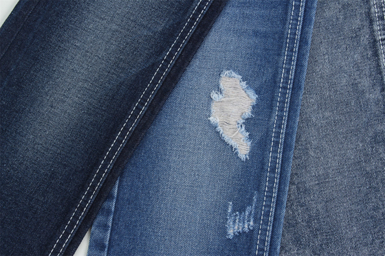 12.1 Oz Hacer una cerca de 3x1 de mano derecha con una rica textura de la superficie de algodón poliéster espandéx jeans textiles TR tejidos de denim