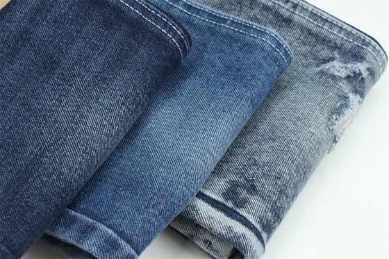 Tejido de denim de fibra reciclada en un azul muy profundo 11.5 oz Alta elasticidad