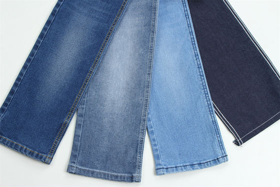 Tejido vaquero elástico Jacquard de 11 onzas, tejido vaquero Dobby Full Lycra para vaqueros