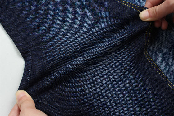 Jacquard Denim de alto estiramiento Tejido Dobby Lycra completo para pantalones vaqueros Ancho 58/59"