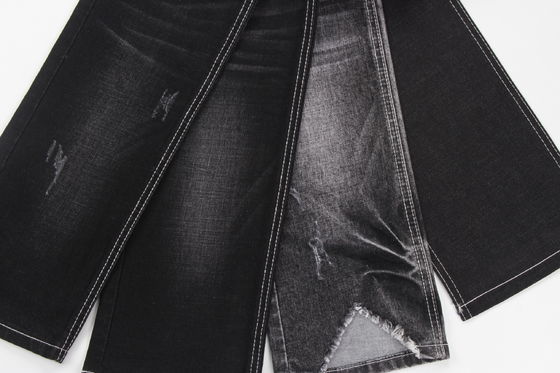 Tejido vaquero elástico jaspeado negro oscuro de calidad superior para jeans
