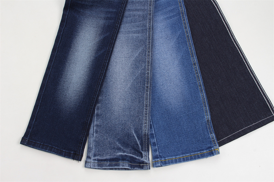 Tela de mezclilla elástica de 10.5 oz 66% algodón 32.5% poliéster 1.5% spandex