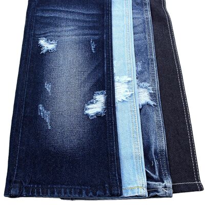 Tejido de denim rígido de algodón 100% azul oscuro para jeans