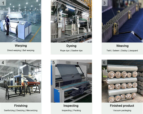 Tejido denim de urdimbre slub negro azufre de 9.8 oz, 100% algodón, tejido vaquero desengomado