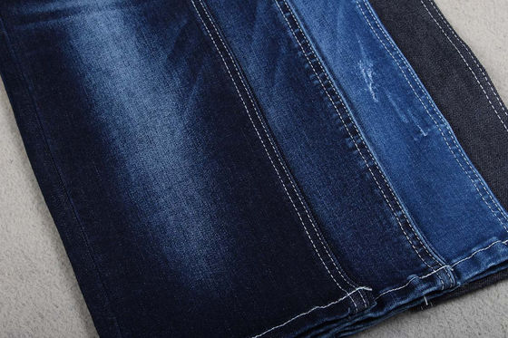 Tela cruzada derecha azul estirable enorme de los tejanos elásticos RHT de las mujeres tela del dril de algodón de 10 onzas
