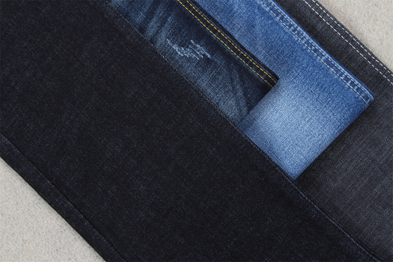 Indigo Azul Cruzado Denim Tejido Slub Estiramiento Completo 10.3 Una vez que los materiales de los jeans